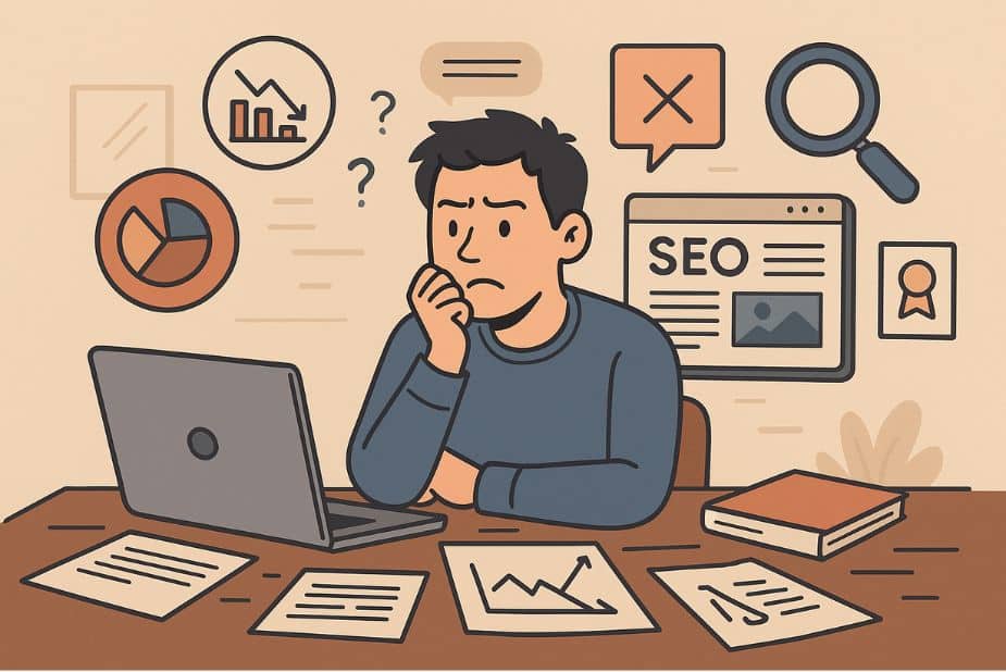 Profesional revisando estrategia digital para evitar errores comunes de SEO en Lima