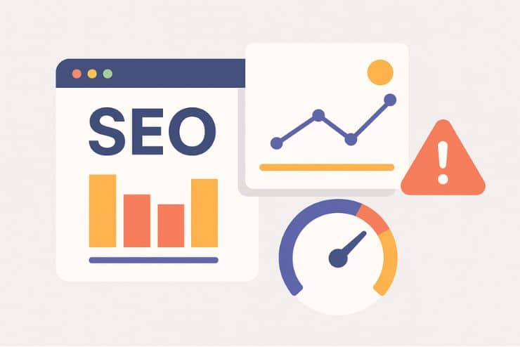 auditoría técnica SEO en progreso en un sitio web WordPress con theme personalizado