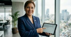 Gerente general en Lima aliviado tras implementar un libro de reclamaciones virtual automatizado en su web corporativa para evitar multas de Indecopi.
