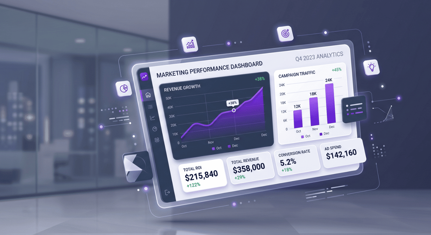 Dashboard de rendimiento y CPA para campañas de publicidad digital B2B
